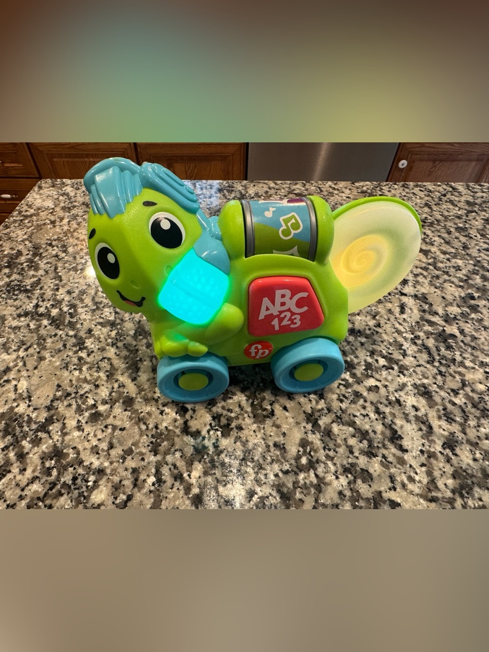 Fisher-Price Light-Up ABC 123 Pull Toy - Lime Green & Sky Blue